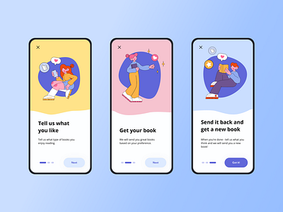 Daily UI #23 — Onboarding blue book app colors daily ui dailyui design mobile ui onboarding ui