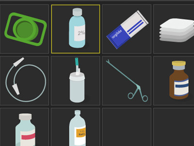 Medication and Equipment Icons healthcare icon interface vector