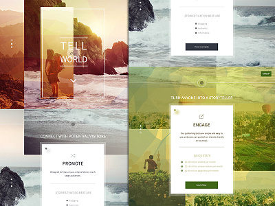 Landing page colors flat homepage icons landing page travel type typography ui website