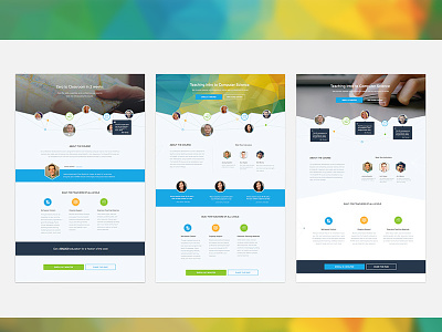Layout buttons homepage icons landing page layout profile testimonials ui ux web app