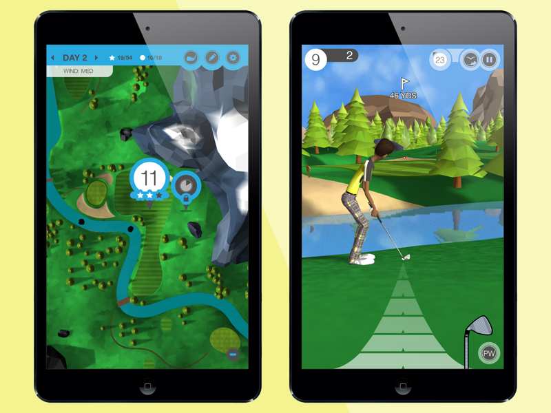 Golf Valley sticksports valley golf ui game mobile illustration design