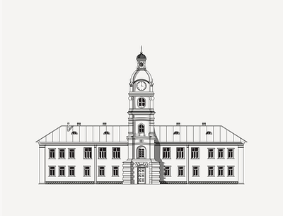 Tower of the Jesuit Collegium | Minsk 19 century architecture belarus building landmark lineart minsk old architecture old arhitecture ruined building tower town townhall