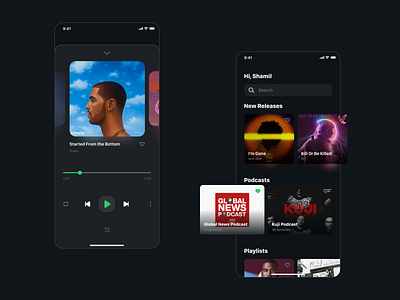 Simple music app UI design