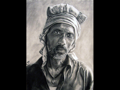 Xenophobia arabia blackandwhite charcoal guy indian iran man middleeastern necklace photorealism portrait turban