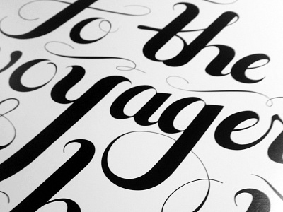 To the voyager & back custom lettering script type typography