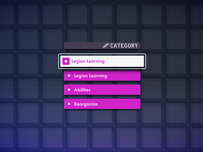 Astral Chain Legion UI 3d app fui game menu menu design nintendo texture ui ui design