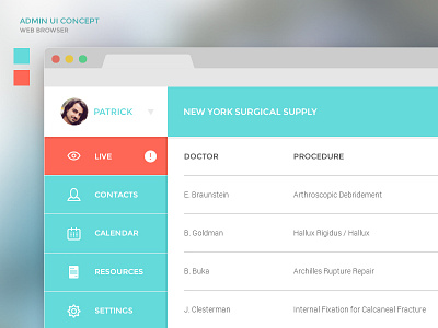 Color Exploration app color dashboard medical profile ui web