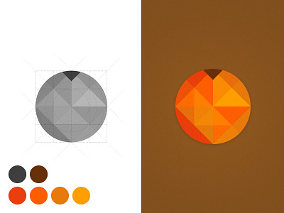 Mark Construction geometry icon identity logo orange pumpkin