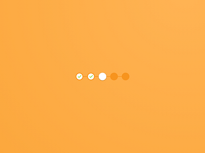 Successful Steps checkmark icon indicator interface orange sequence shadow step ui ux