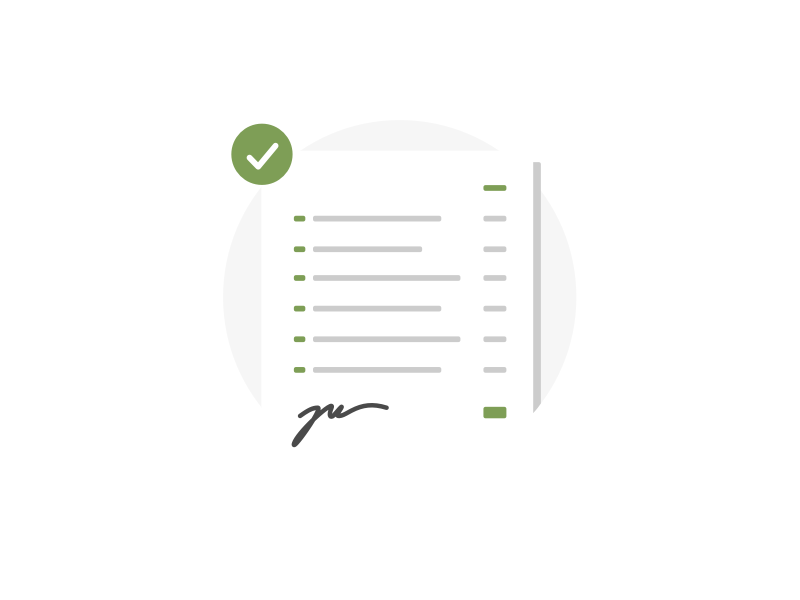 Signed form card email signature signed list check ui illustration icon