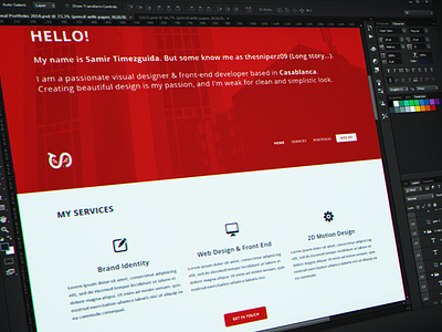 My Personal Website 1200px flat design portfolio red