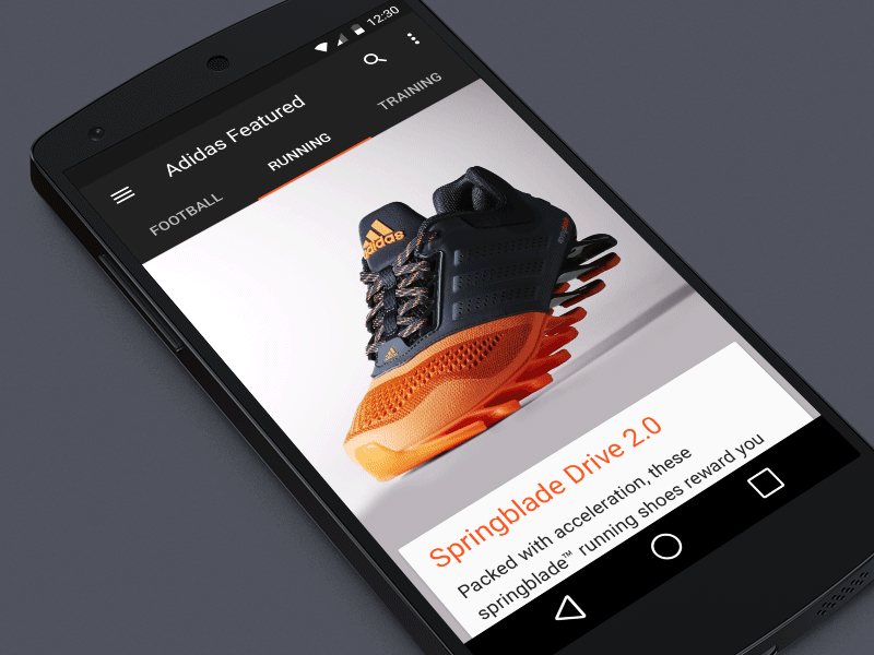 Featured Product - Material Design material design ui design running tracking fitness android