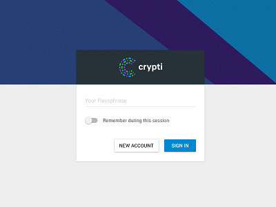 Crypti Login login material design minimal