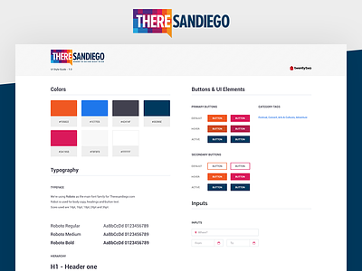 ThereSanDiego - Style Guide clean style guide ui design ui kit ux
