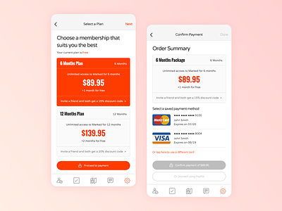 Marked - iOS card cards clean ios mobile payment simple subscription ui uidesign uiux
