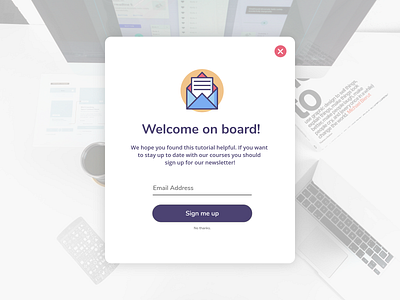 Subscribe 026 adobe xd app dailyui email popup subscribe template ui ux web design