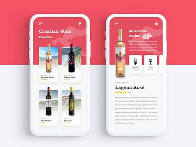 Wine Favorites 044 adobe xd app croatia daily 100 challenge daily ui dailyui favorites mobile app navigation ui ux wine