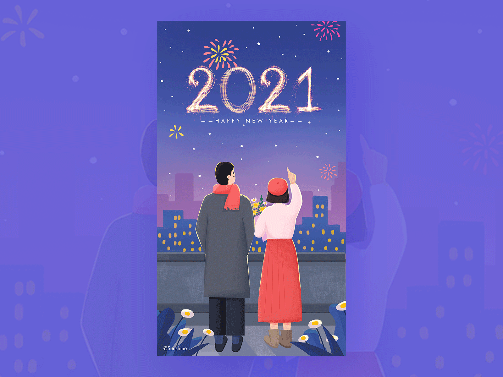 Happy New Year design illustration new year stories