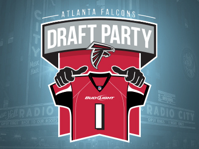 Draft Party atl atlanta draft falcons football identity logo nfl sports branding sports design