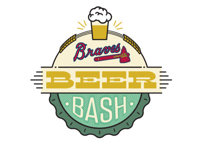 Beer Bash baseball beer branding braves craft beer fest identity logo