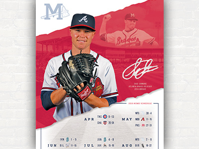 Schedule Poster atlanta baseball braves calendar milb minor league mlb poster schedule sports sports design