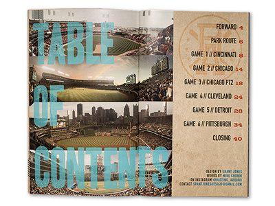 Table of Contents baseball editorial magazine mlb sports design travel zine