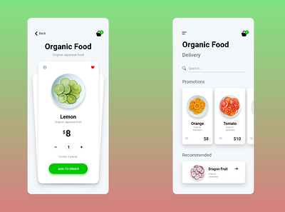 Organic Food App adobe xd app app design figma interface design mobile mobile app design prototype screen shot ui uidesign uiux uxdesign wireframe