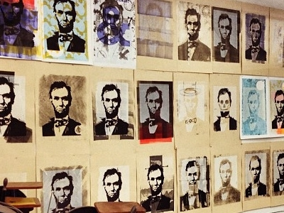 Lincoln Papers abraham lincoln illustration mixed media screen print