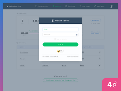 Student Loan Hero - Sign Up/In Modals