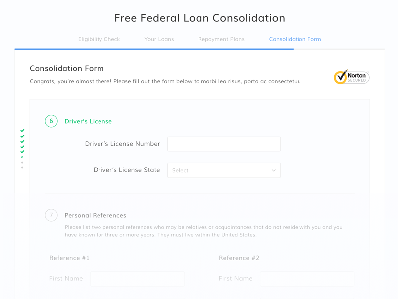 Student Loan Hero - Loan Consolidation Form