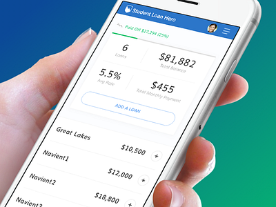 Student Loan Hero - Mobile Loan Dashboard