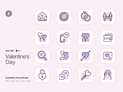 Valentine's Day Icon Set design graphic design heart icon letter love message romance romantic valentine valentines day vector