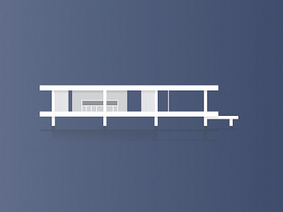 Farnsworth house architecture icon illustration