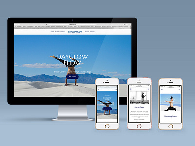 DayGlow Flow Website branding breath work flow mobile parralax squarespace tantra teacher website design yoga yoga pose yoga studio