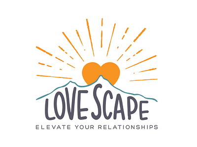 LoveScape Logo/Branding branding elevate logo love mountain relationships sun sunrise sunset