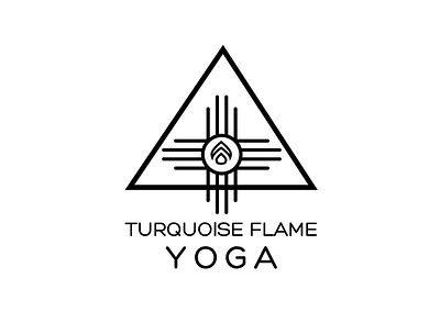 Turquoise Flame Yoga branding breath work circle flame healer health logo new mexico sacred geometry spiritual triangle turquoise yoga zia