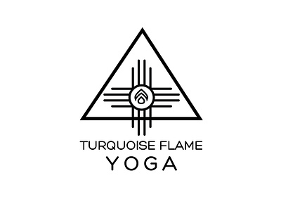 Turquoise Flame Yoga branding breath work circle flame healer health logo new mexico sacred geometry spiritual triangle turquoise yoga zia