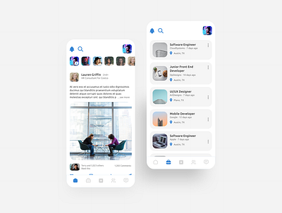 LinkedIn Redesign Concept app blue concept design minimal mobile mobile app design mobile design mobile ui mobile uiux mobiledesign redesign ui uiux ux