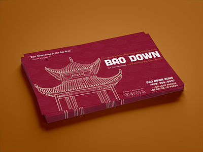 Bao Down Restaurant Postcard advertising food design graphic design mailer marketing postcard print design restaraunt