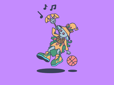 Skull Kid Ballin' basketball doodle illustration nintendo procreate sketch zelda