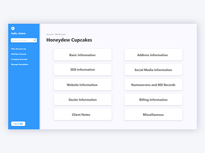 Creative Agency CRM - 'Edit Account' Page Mockup adobe adobe xd design high fidelity prototype saas saas design ui ux ux design vector web wireframe