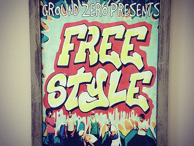 Free Style collaboration gig poster vintage