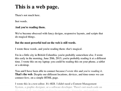 Words minimalist simple web web design words