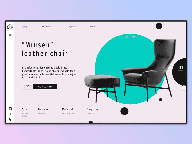 Furniture Catalog ui web design