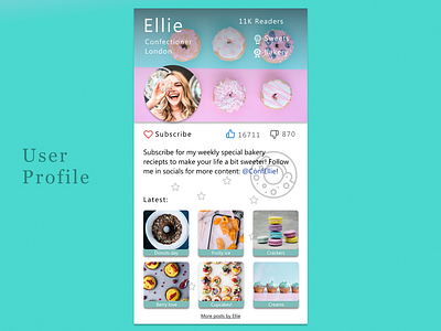 User profile ui for an app