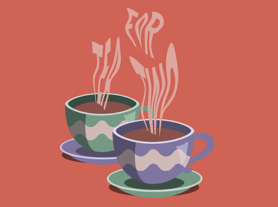Tea For Two design graphic design illustration typography vector