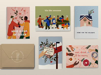 2020 Christmas Card Collection adobe artist cards christmas fresco greeting holidays illustration new year season
