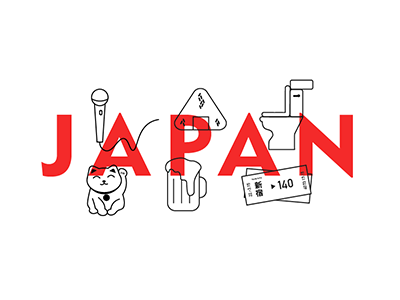 Japan icons illustrations japan line art