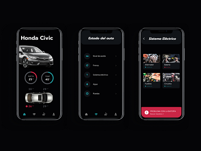 Car Status App UI app design ui