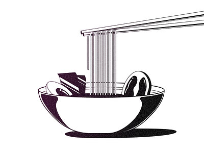 Bowl O' Ramen asian food chopsticks food illustration japan noodles ramen